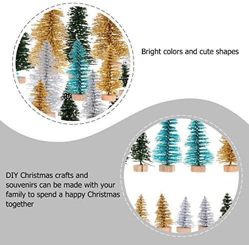 Valiclud 24 יחידות שלוש שכבות עצי חג המולד מעצבים עצי מיני מקסימים עם בסיס עץ