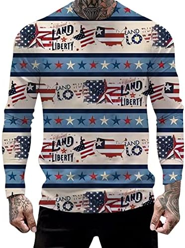 חולצות לגברים גברים של חולצה 1776 עצמאות יום גרפי ארוך שרוול קצר שרוול ארוך צב צוואר חולצות עבור