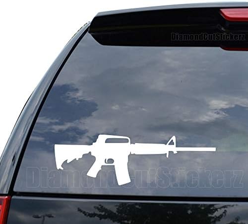 AR -15 רובה תקיפה מדבקה מדבקה מכונית מכונית חלון חלון פגוש נייד מחשב נייד עיצוב קיר - גודל - צבע