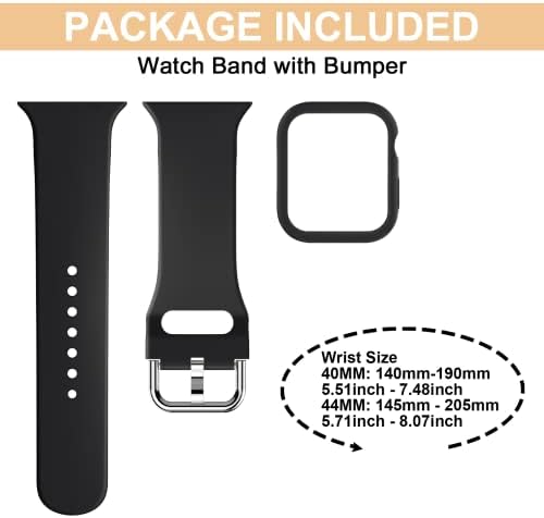 XYF תואם ללהקות Apple Watch סדרה 8 7 SE / 6 5 4 3 2 1 עם מארז פגוש סיליקון רך שדרוג ספורט עמיד נשים גברים