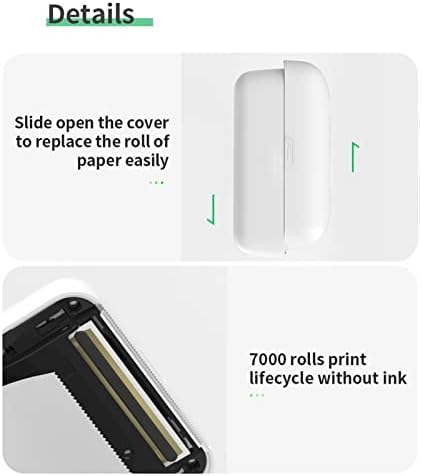 Bisofice peripage a6 Mini Pocket Pocket Wireless Bt מדפסת תרמית מדפסת תווית תזכיר קבלת מדפסת נייר + 9 גלילים צבע תרמי