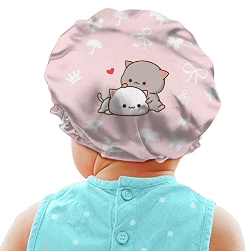 טוויקווסטה פינגווין ילדים כובע מקלחת לבן אלסטי אלסטי לשימוש חוזר שכבות כפול כובע אמבטיה לילדים