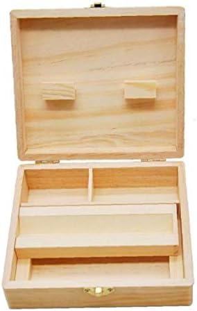 קופסת פחים אטומה של מטבח אטום עץ קופסת עץ עם מגש מושלם לארגון האביזרים שלך