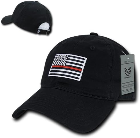 RapiddomInance A03-TRL-BLK כובע גרפי רגוע, קו אדום דק, שחור