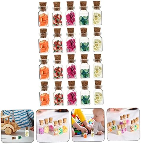 טוינדונה 20 יחידות מדומה פירות משומרים מיני קישוטים למטבח קישוטי צנצנת מיניאטורה דקור דולי בית צנצנת פרי קישוטי