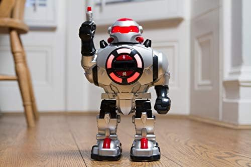 חשבו ש- Gizmos RoboShooter מהיר ירי דיסק קצף RC Robot Toy לילדים בני 5,6,7,8,9 - צעצוע רובוט שלט רחוק עם הקלטה