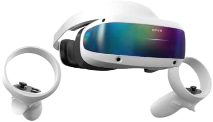 אוזניות DPVR E4 VR, מערכת משחק מציאות מדומה 3664 x 1920 רזולוציה, פוגע ושיחק ללא תחנת בסיס נדרשת עם 2 בקר, אוזניות