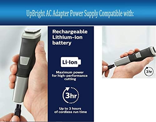 Upbright 15V DC מתאם AC תואם ל- Philips Norelco MG5750/49 MultiGroom All-in-One Trimmer Series 5000 SHAVER 4222-039-10972