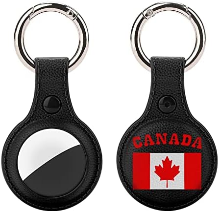 קנדה דגל מגן מקרה תואם עבור איירטאג אנטי אבוד איתור מחזיק עם מפתח טבעת עבור ארנק צווארון מטען חתול כלב חיות מחמד