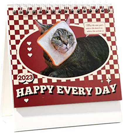 2023 לוח השנה המיני שולחן החודשי של תזכורת תזכורת תזכורת לוח שנה 5.6 x 4.8 - חתול חמוד