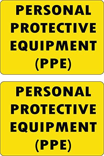 מדבקות זוג מדבקות PPE שחור מודפס על ציוד מגן אישי צהוב