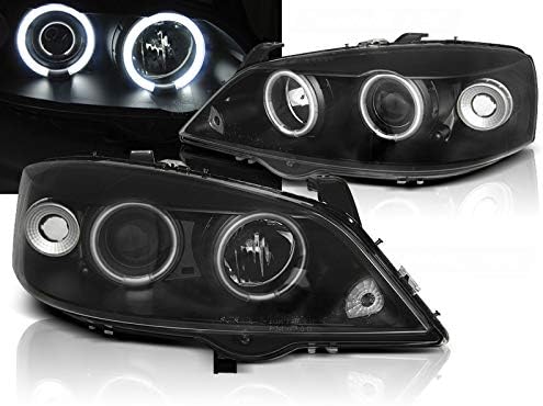 פנסי רכב-1480 קדמי אורות רכב מנורות פנס פנסי נהג ונוסע צד סט שלם פנס עיני מלאך שחור תואם עם אופל אסטרה גרם 1997