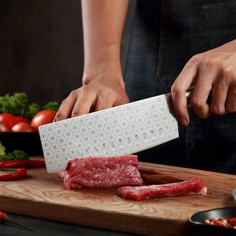 סכין ירקות של נקירי נקירי לבישול, 304 ידית נירוסטה, סכין מטבח אל חלד בגודל 7 אינץ ', עוזר חריף טוב לבישול, בשר, בית