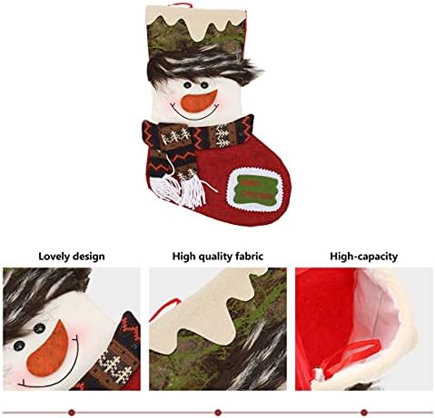 Abofan חג המולד תלויים גרביים קישוט איש שלג תליון גרב שקיות מתנה שקיות ממתקים דקורטיביים סנצ'קים גרבי גרב