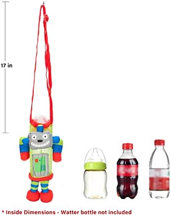 שקית בקבוק מים קריקטורה של רוגובול ילדים עם רצועת כתפיים מתכווננת - תיק קל קל מתקפל של בקבוק מים חוף ללימודים/טיולים/קמפינג/הליכה/ספורט