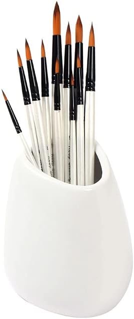 מברשת ניילון של YFWJD 12 אמנות קו עט עט צביעה בצבעי מים גיר מברשת מברשת מברשת שמן (צבע: שחור, גודל