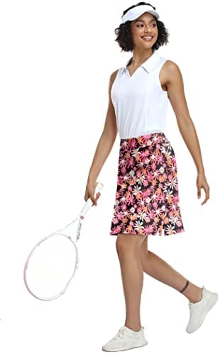 COORUN's 20 אורך הברך אורך הברך חצאיות חצאיות אתלטיות טניס חצאית גולף ארוכה עם כיסים אימון חצאיות צנועות