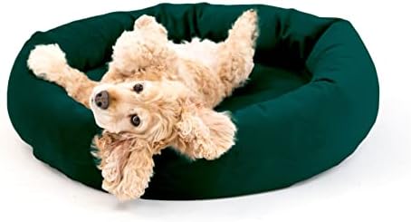 מיטת כלבי קטיפה יוקרתית, קצף זיכרון דמוי ענן רחיץ, מדיום גודל באוורגרין