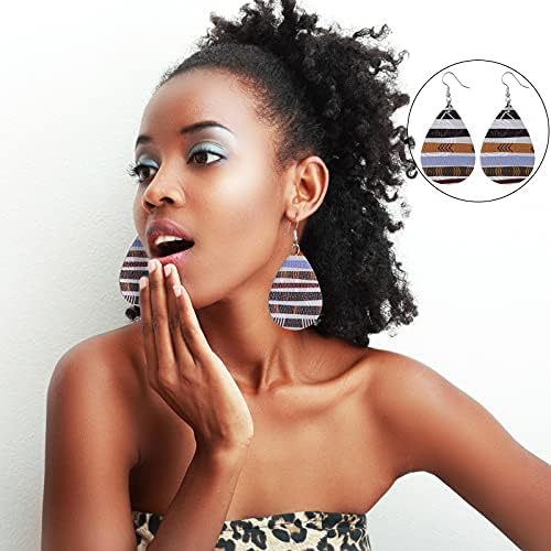 קסוניה 12 חתיכות 6.3 איקס 8.3 אינץ דפוס אפריקאי פו עור גיליונות מגוון אפריקאי אלמנטים עור מפוצל גיליונות