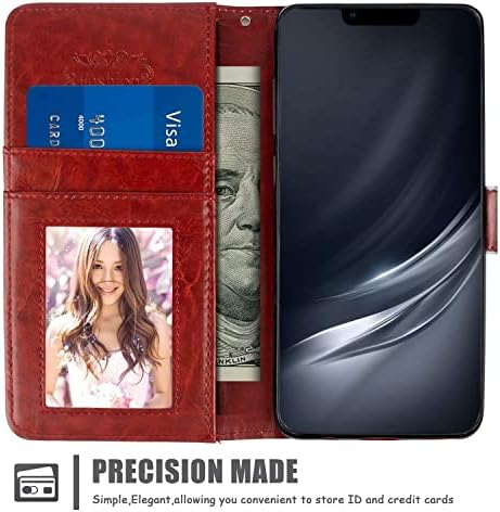 תיק ארנק ישיר מתאים לאייפון 13 עם דפוס הדפסת יהלומים, עור מפוצל עליון, מעמד בעיטה עם רצועת יד מארז טלפון סלולרי