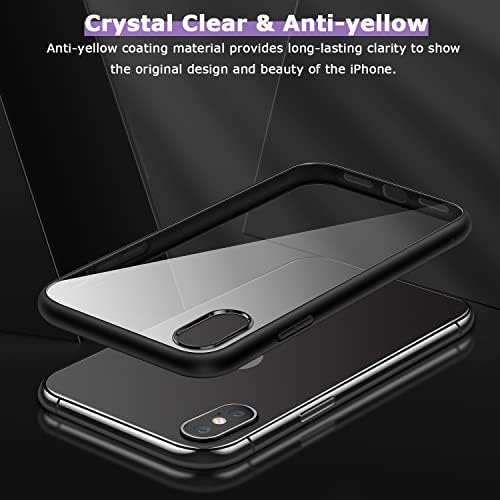 Amizee תואם ל- iPhone XS Max Case Non-heelwarding Crystal Back Back Cover Cover Cover Cover Thance Thine for iPhone
