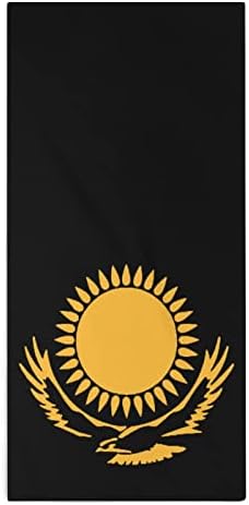 מגבת כביסה של דגל קזחסטן מגבת 28.7 X13.8 מטליות פנים סיבי סופר -סיבים מגבות סופגות מאוד מגבות
