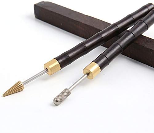 Guangming - עט עט גלגל עט מלא מלאכה עור, כלי לייצור שמן מלאכה מעור עם ידית עץ, כלי ציור שמן קצה עור כלי עבודה לעור, אדום