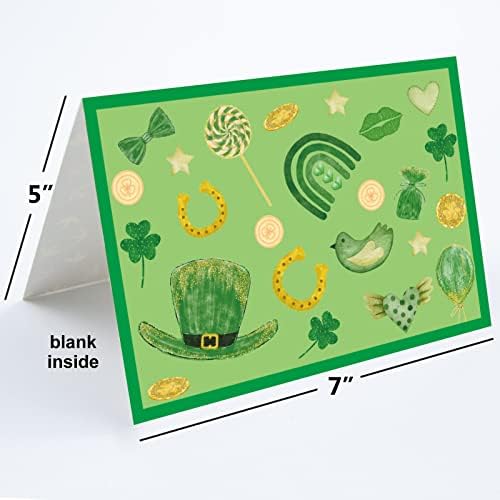עץ Ceiba Happy St. Patrick's Day Cards 12 חבילה מגוון כרטיסי הערות ברכה עם מעטפות