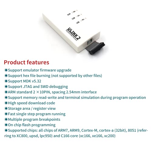 NESPI ULINK2 ARM מתכנת ARM CORTEX-M4 CORTEX-M3 תמיכה ב- JTAG ו- SWD ， עם ממשק JTAG SWD, תמיכה ב- MDK5