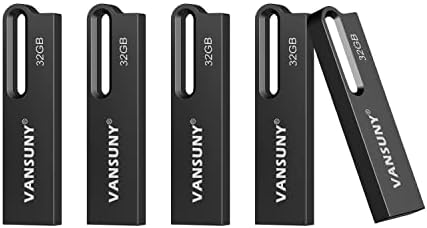 Vansuny 5 חבילה 32 ג'יגה -בתים כונן פלאש מתכת אטום למים כונן USB USB 2.0 מקל זיכרון במהירות גבוהה, כונן אגודל נייד למחשב/טאבלטים/מק/מחשב