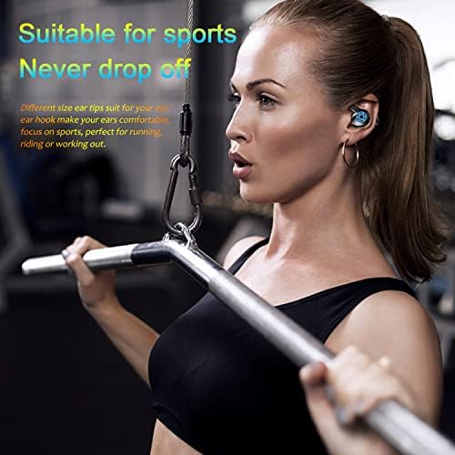 אוזניות אוזניות אלחוטיות באוזניות ספורט Bluetooth עם אוזניים, אוזניות ארוכות של זמן משחק באוזניים, ידיים חופשיות