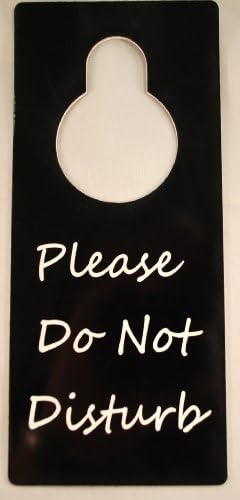 נא לא להפריע קולב דלת קופסא פלסטיק שחורה של 10