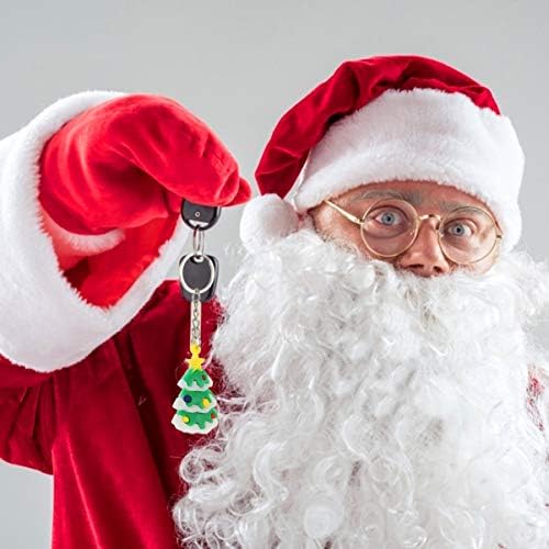 בעל מפתחות מפתח Bootoyard 8 יחידות חג המולד מחזיק מפתח חג המולד סנטה שלג אייל אייל אייל מחזיק מפתחות חג המולד תלוי פסטיבל חג