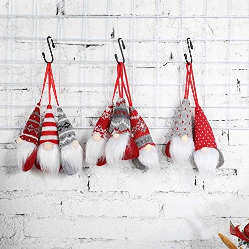 8 חתיכות קישוטים לחג המולד גנום שוודית גמדים תולים קישוטי חג המולד תלויים גנום שוודי למסיבות בית עץ חג המולד, אדום