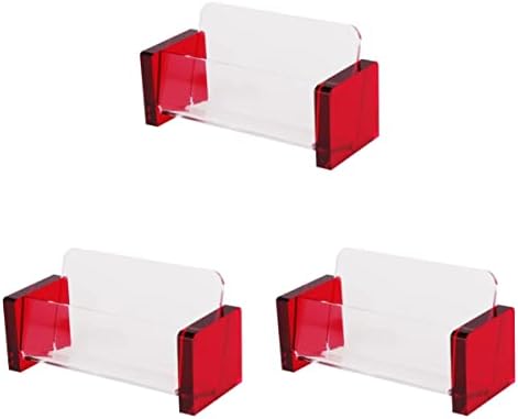 סטובוק שפתון מחזיק 3 יחידות שולחן משרד עסקים פלסטיק ברור שם קצין אקריליק אקריליס / רב תכליתי אופנה עבור אדום