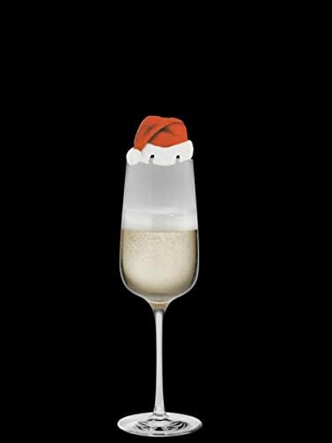 Fulvit למשך 10 יחידות כובע חג המולד סמן כרטיס זכוכית יין קישוט לחג המולד מקורה