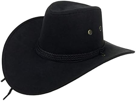 יוניסקס למבוגרים נשים גברים של פו הרגיש מערבי קאובוי כובע חיצוני רחב שולי כובע עם רצועת גברים של קלאסי שמשיה כובע