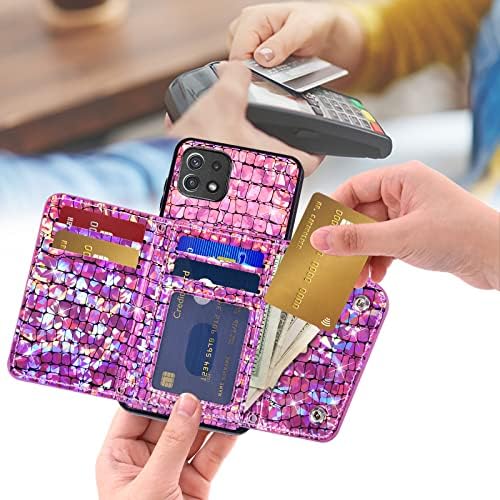 מארז טלפון Asuwish עבור סמסונג גלקסי A22 5G/Boost Mobile Celero 5G ארנק כיסוי עם מגן מסך ומחזיק כרטיסי אשראי