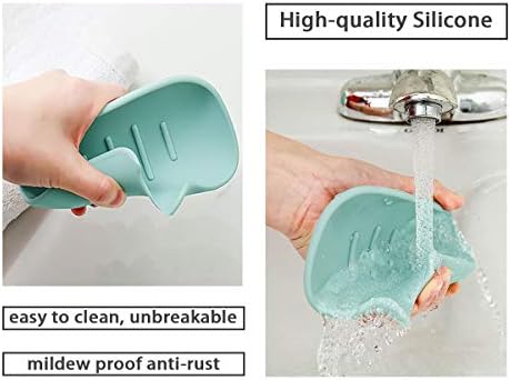 מגש תבשיל סבון בר עם ניקוז, שומר מחזיק סבון סיליקון למקלחת/חדר אמבטיה/סיפון כיור, ניקוי קל, שמור על חטיפי סבון