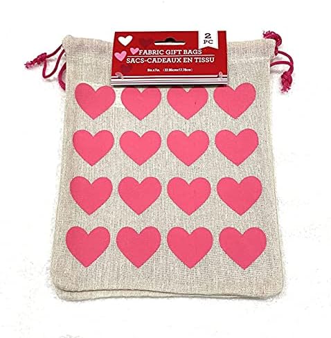 Valentines Pink Hearts שקיות מתנה/SACS 2 סט/חבילה PC
