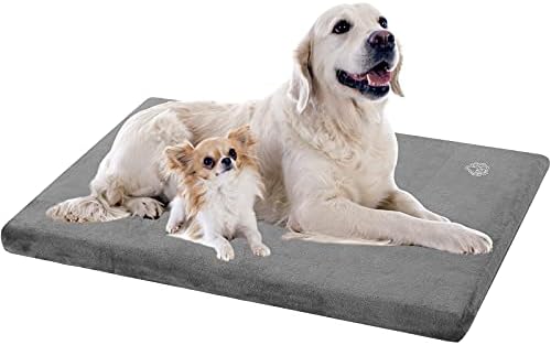 מחצלת מיטת כלבים מסוגננת מזרן כרית ארגז כלבים הפיך , בטנות חסינות מים, כיסוי נשלף לכביסה במכונה, מיטת ארגז
