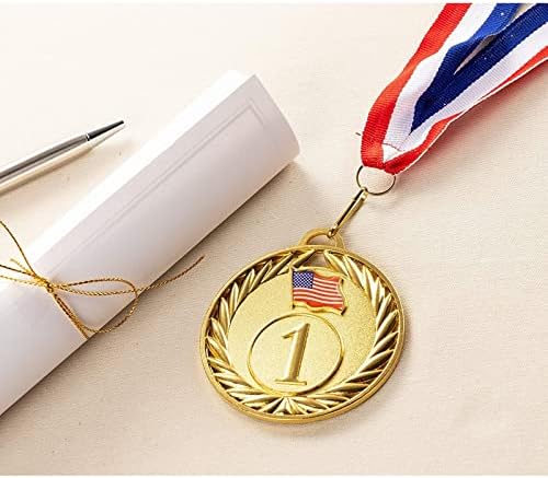 מדליות זהב של Juvale - פרסי זוכה מטאל 6 -חבילות, מושלמים לספורט, תחרויות, דבורי איות, טובות מסיבות, קוטר 2.75 אינץ