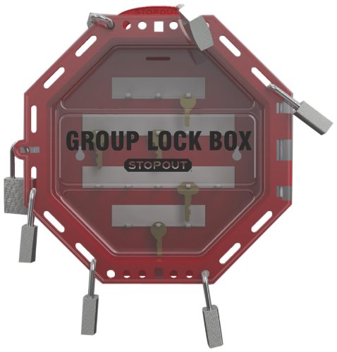 מבט הפסקת Accuform 'Look' N Stop Group Box, 13 x 13 x 3-1/2 , פלסטיק, אדום עם חזית ברורה, KCC624