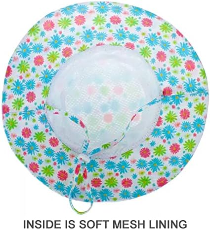 2 חבילות תינוקות תינוקות הגנה על שמש כובעים שוליים פרחים כותנה UPF50+ כובע דלי נושם עם רצועת סנטר מתכווננת