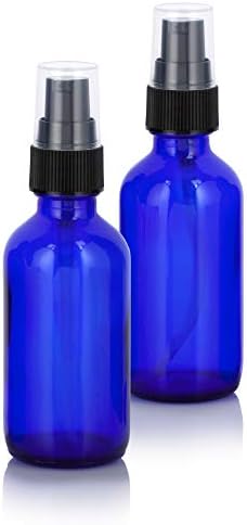 Juvitus cobalt Blue Glass Boston עגול טיפול בקבוק משאבה שחור - 2 גרם