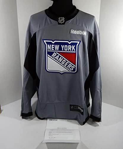 משחק ריינג'רס בניו יורק השתמשו בתרגול אפור ג'רזי Reebok NHL 56 DP31288 - משחק גופיות NHL משומשות