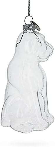 יושב כלב ברור זכוכית קישוט 4.8 סנטימטרים