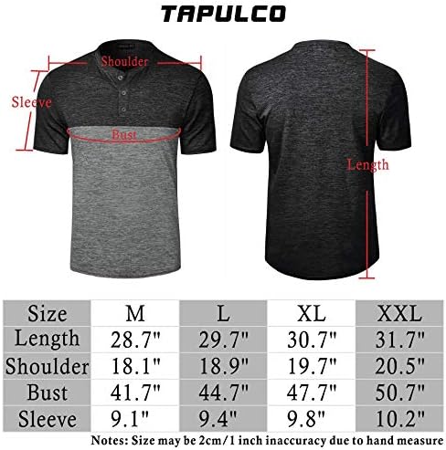חולצות גולף ללא צווארון Tapulco לגברים בלוק צבע יבש מהיר נושם חולצות טריקו יומיות רכות נושמות