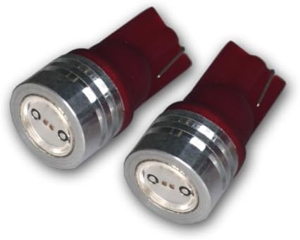 TuningPros LEDCK-T10-RHP1 LED LED נורות T10 טריז, סט עוצמה גבוהה LED אדום 2-PC