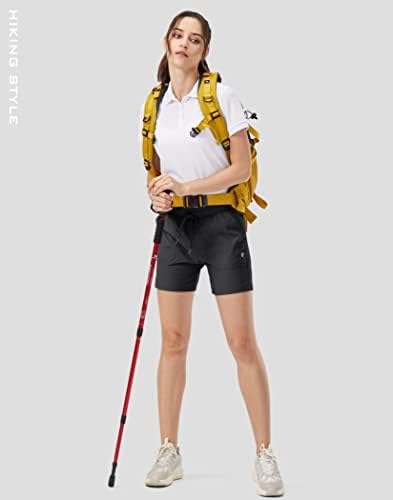 G מכנסיים קצרים של מטעני טיולים רגליים הדרגיות 5 מכנסיים קצרים אתלטי יבש מהיר לנשים עם כיסים לאימון גולף הליכה